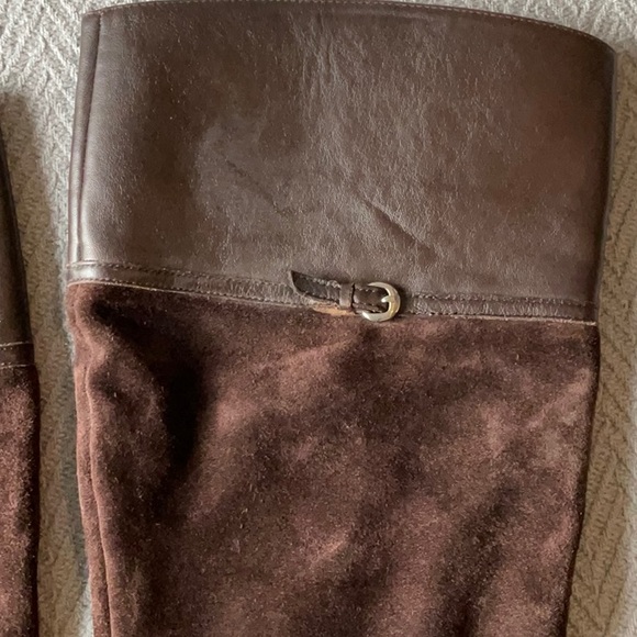 Talbots Suede Drk Brown Leather Heel Boots Size 7.5B. - Picture 7 of 16